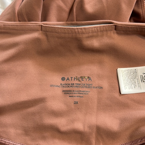 NWT! Athleta Elation Rib Trim 7/8 tight. Plus size 2x (20/22). Palermo pink - Picture 13 of 14